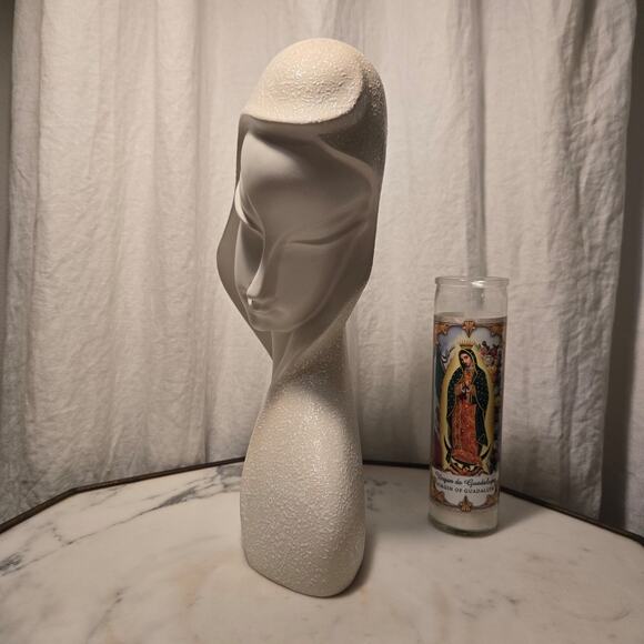 Mid Century Modern Abstract Ivory White Female Bust Signed Serena - Picture 7 of 10